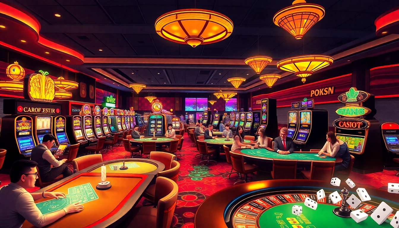 Experience thrilling gaming action at tg88.com with players enjoying poker, blackjack, and slot machines.